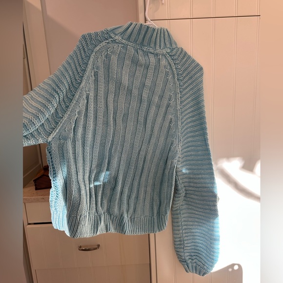Free People Light Blue Cowl Neck Sweater - Picture 2 of 4
